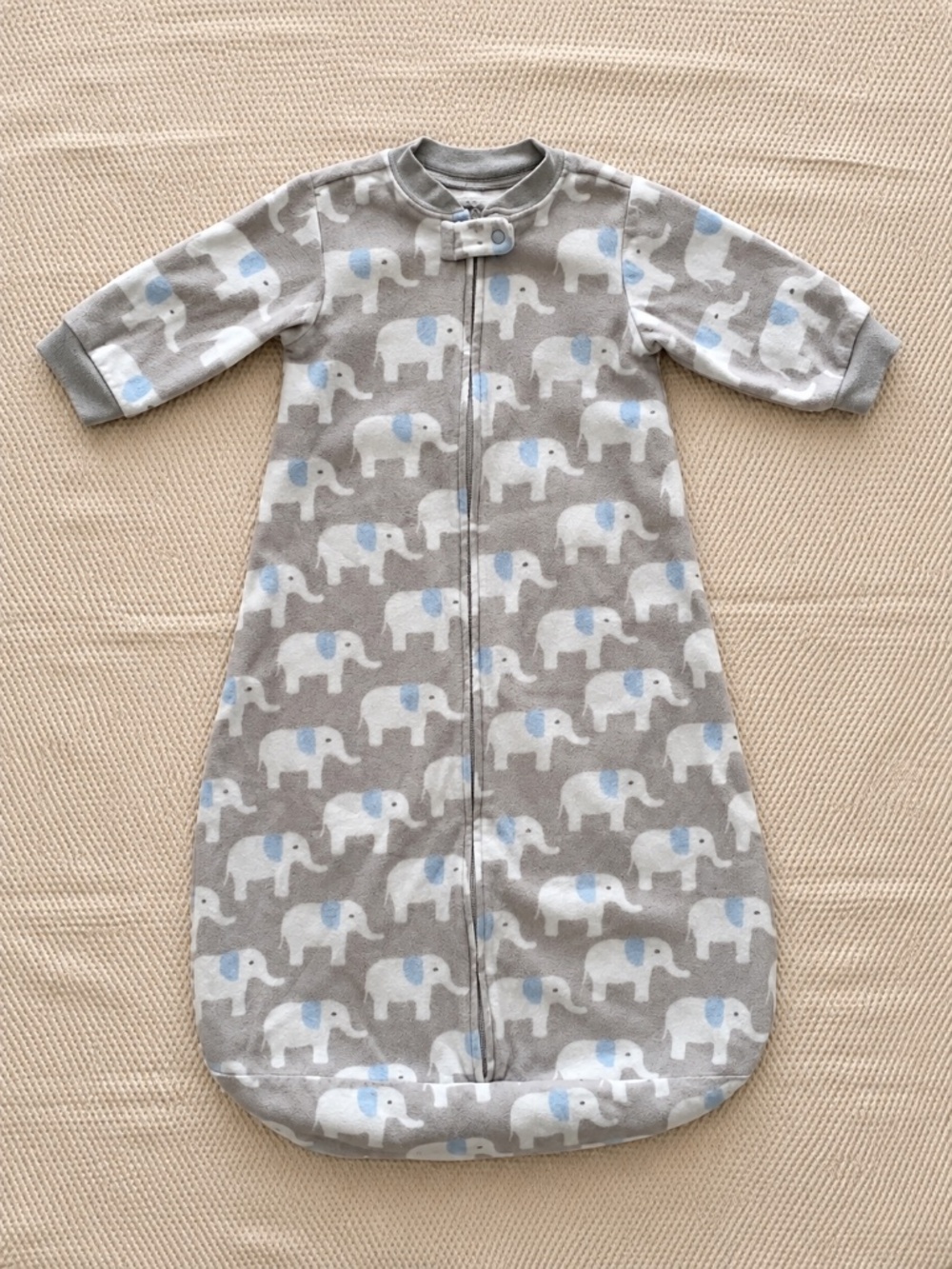 Carter’s Baby Size M Gray Elephant Fleece Sleep Sack Wearable Blanket
